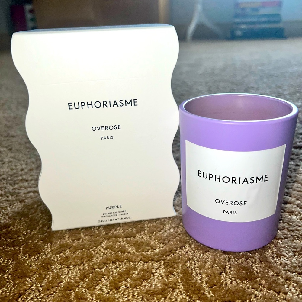 Overose Euphoriasme Matte Purple Monochromatic Candle Designer Vessel with Box